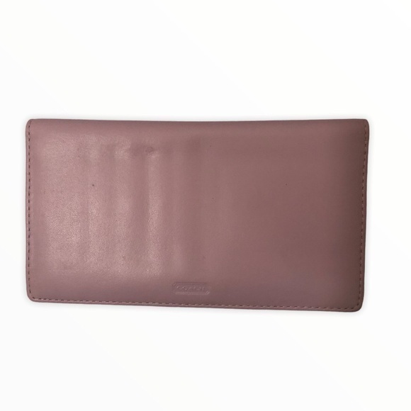 Coach lavender Leather checkbook slipcover wallet - Picture 1 of 11